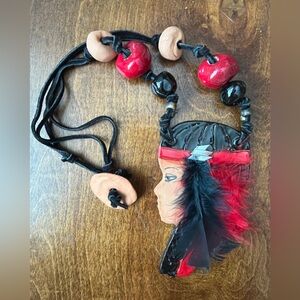 Handcrafted Native American Beaded Clay Necklace